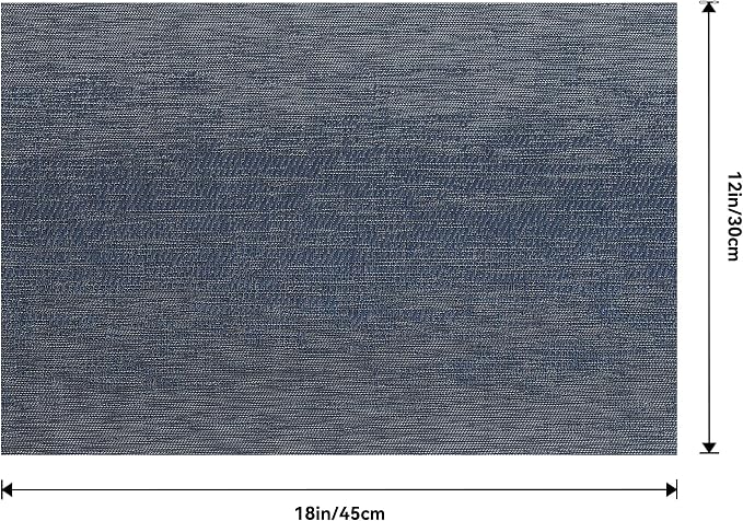 Leetaltree Denim Blue Placemats Set of 4 - Heat Resistant Non-Slip Place mats for Dining Table, Washable Durable PVC Vinyl Woven Table Mats(Denim Blue, 4) - Image 9