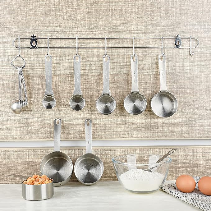 Measuring Cups and Spoons Set, 18/8 Stainless Steel Measuring Cups and Spoons for Kitchen & Baking, Heavy Duty Metric & US 8 Measuring cups, 9 Measuring Spoons Set - Image 8