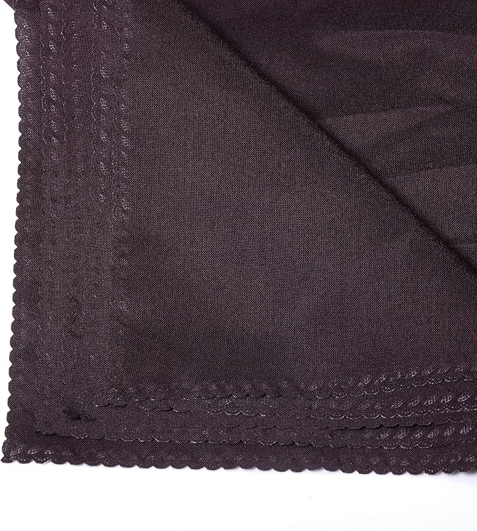 Pack of 50 Polyester Napkins 17 x 17 Inch Square with Scalloped Edge, Plain Washable Reusable Dining Table Cloth Napkin for Wedding Party Banquet Home Restaurant Bistro Decoration - Plum - Image 5