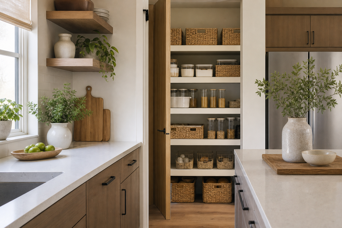 Unbranded organized spatial layout featuring household storage routines