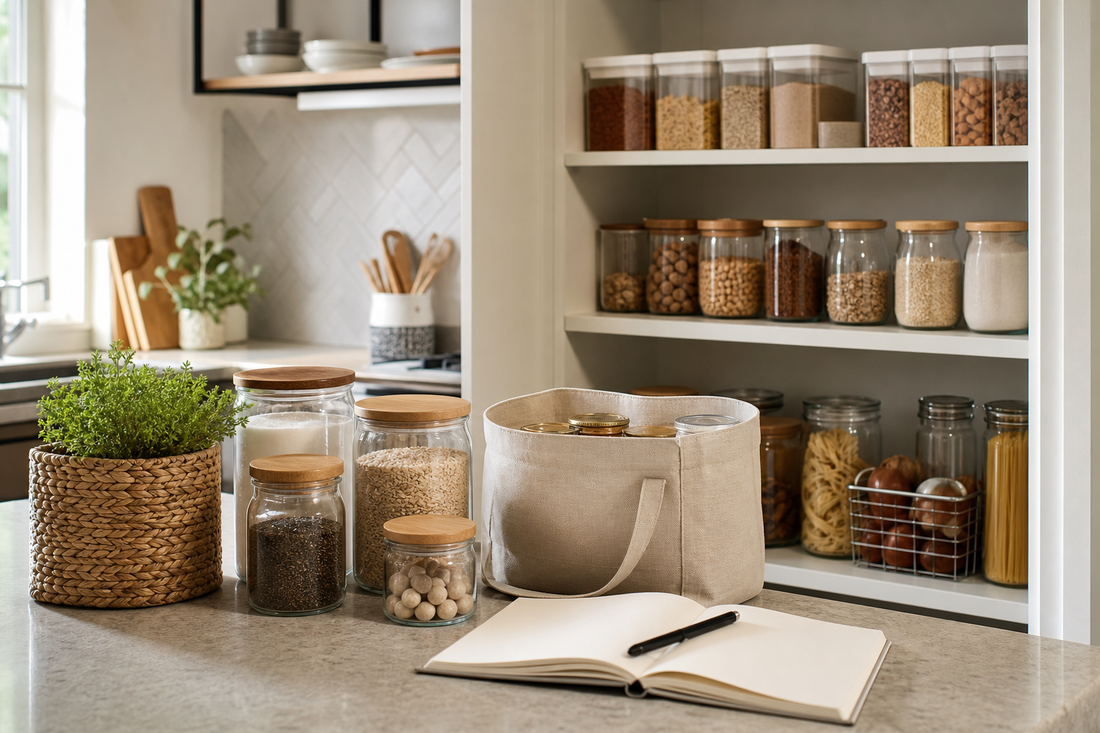 Unbranded orderly inspection setup featuring practical kitchen inventory