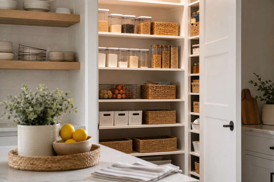 Unbranded organized spatial layout featuring household storage routines