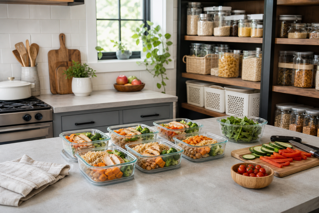 Unbranded orderly inspection setup featuring practical meal-preparation efficiency