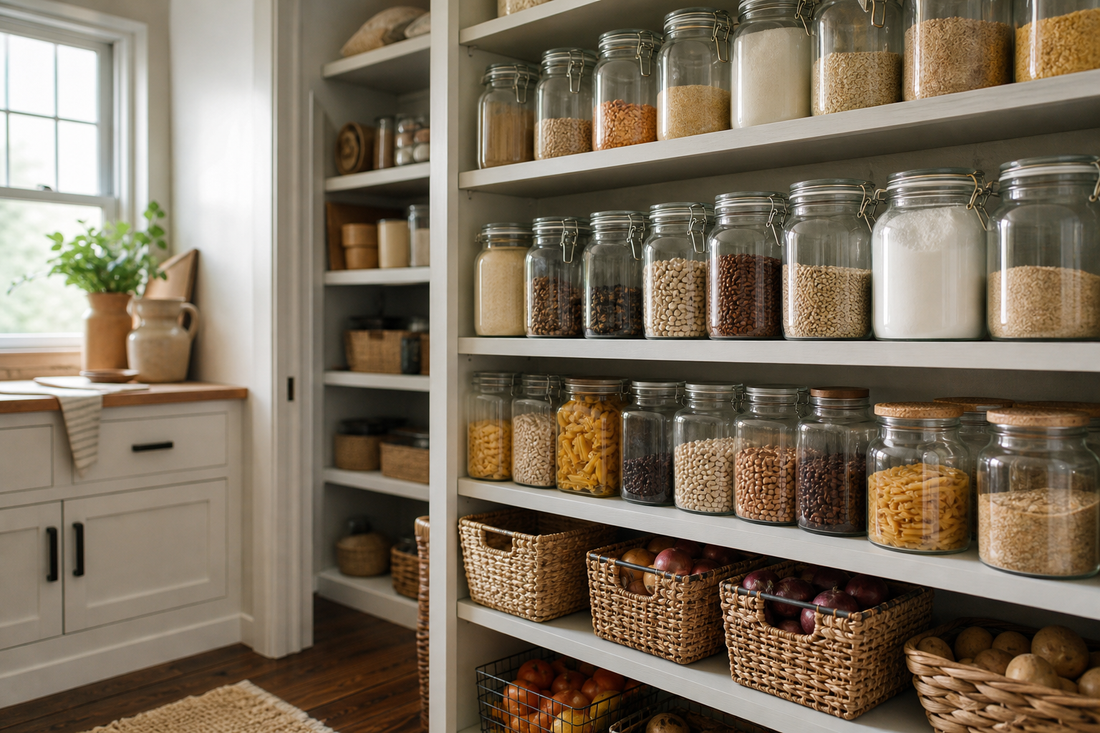 Unbranded orderly inspection setup featuring practical dry-goods storage
