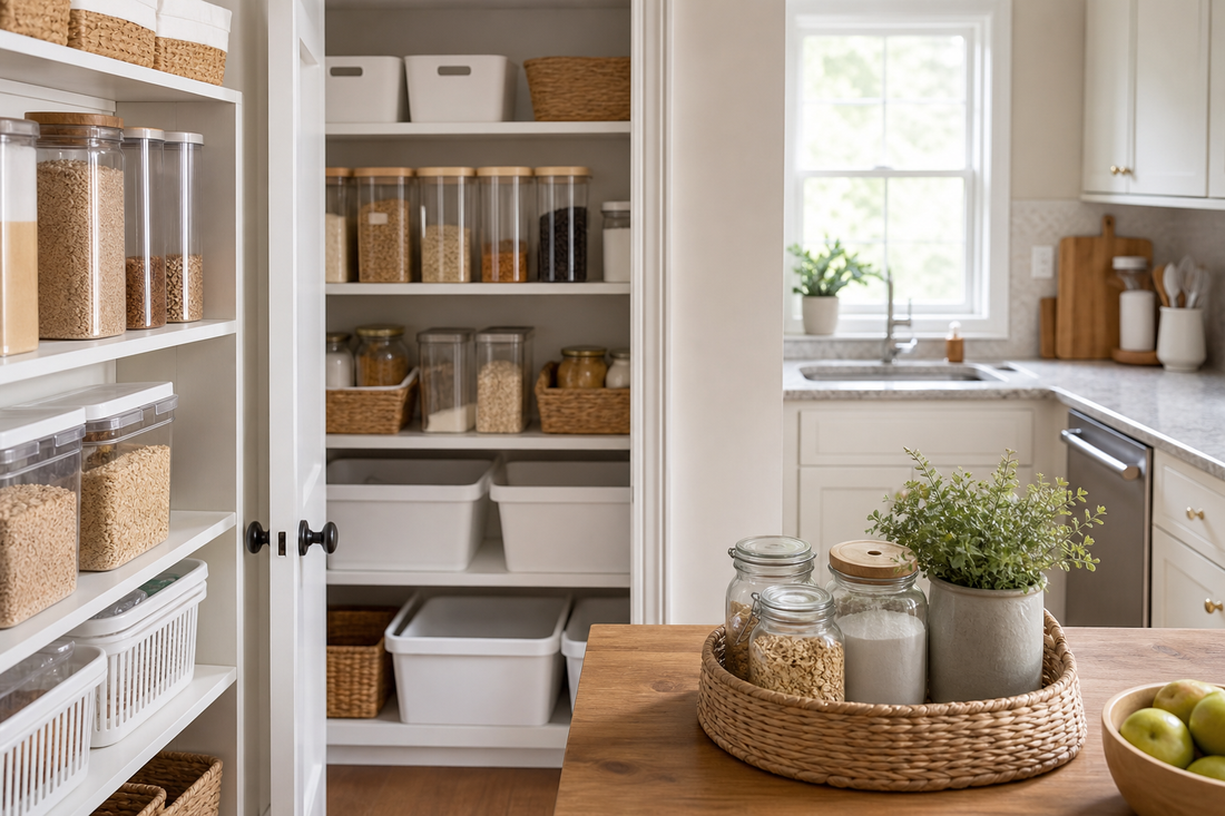 Unbranded organized spatial layout featuring household storage routines