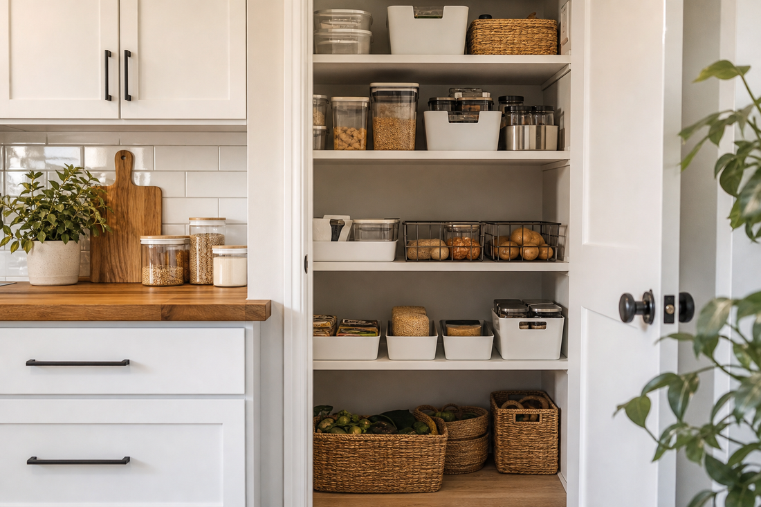 Unbranded repeatable routine scene featuring practical storage systems