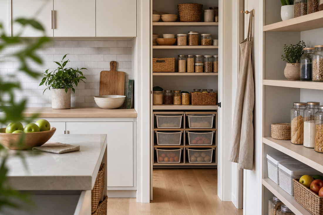 Unbranded orderly inspection setup featuring household storage routines