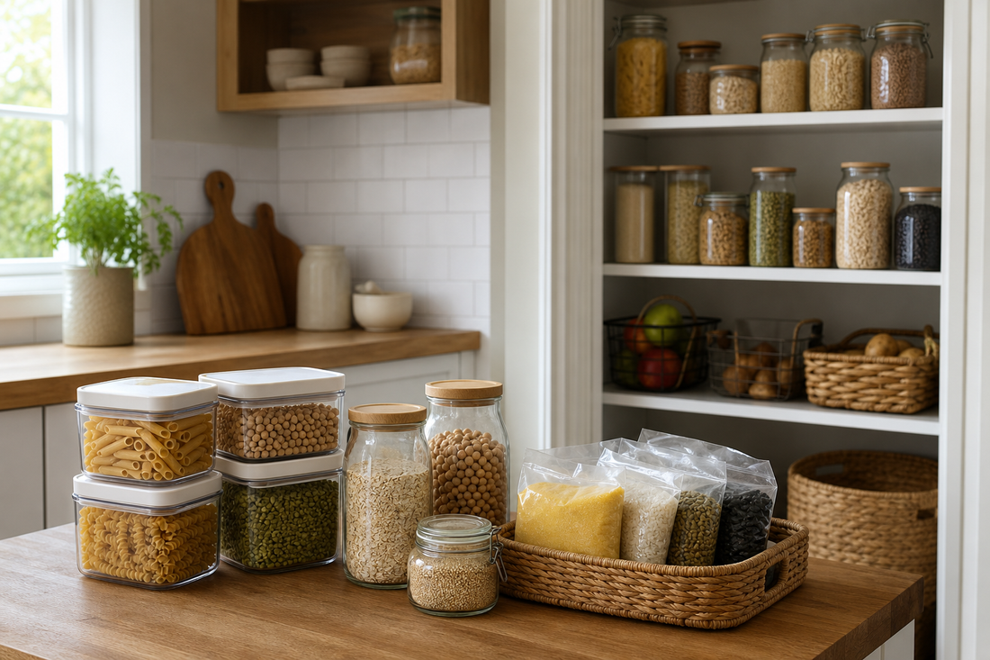 Unbranded repeatable routine scene featuring practical food storage