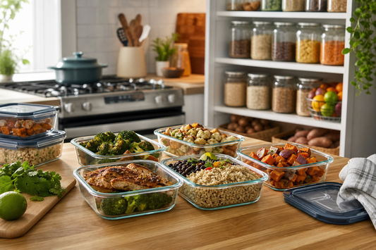 Unbranded organized spatial layout featuring practical meal-preparation efficiency