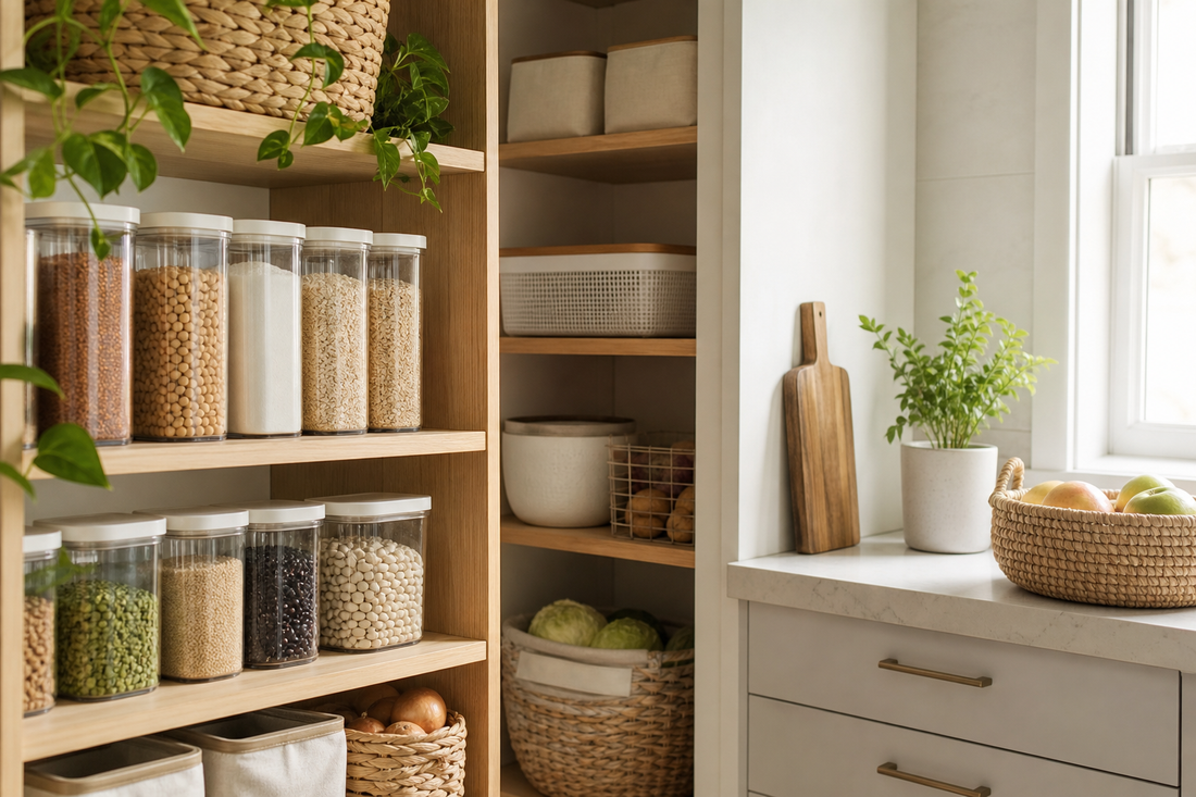 Unbranded close editorial detail featuring household storage routines