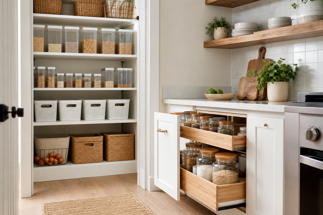Unbranded practical sequence scene featuring practical storage systems
