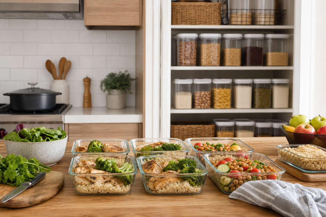 Unbranded practical sequence scene featuring practical meal-preparation efficiency