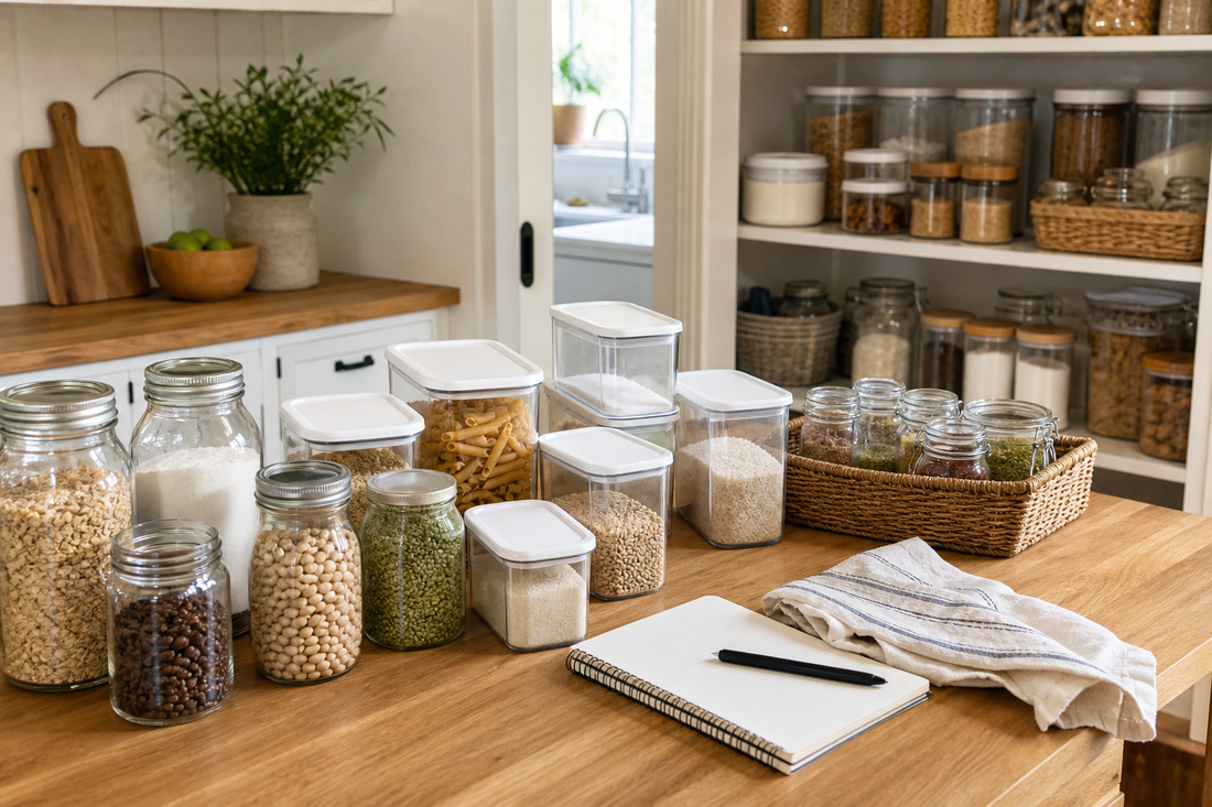 Unbranded organized spatial layout featuring practical kitchen inventory