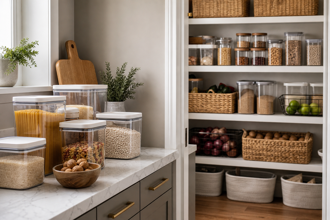 Unbranded repeatable routine scene featuring practical food storage