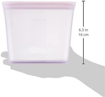 Zip Top Reusable Food Storage Bags | 3 Bag Set [Lavender] - 2 Sandwich, 1 Snack | Silicone Meal Prep Container | Microwave, Dishwasher and Freezer Safe | Made in the USA - Image 3