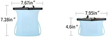 Reusable Silicone Stand-Up Food Storage Freezer Bags Microwave Freezer Dishwasher Safe Snack Bags (2 x 33 Oz + 2 x 17 Oz Random Color Varies) - Image 6