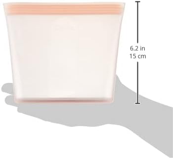 Zip Top Reusable Food Storage Bags | 3 Bag Set [Peach] - 2 Sandwich, 1 Snack | Silicone Meal Prep Container | Microwave, Dishwasher and Freezer Safe | Made in the USA - Image 3
