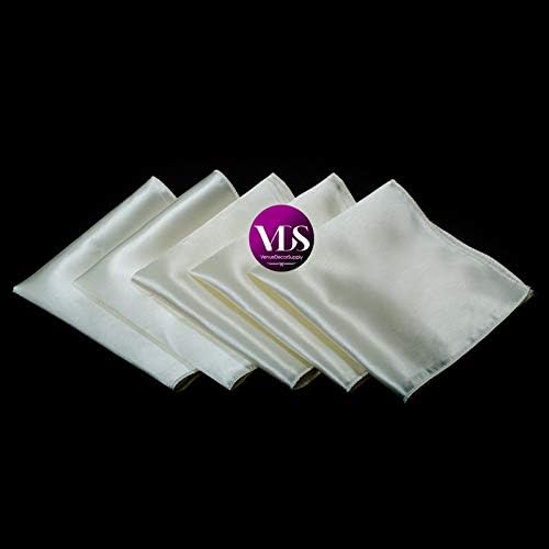 VDS - 75 Pieces | Satin Napkins 12 x 12 Inch Square | Kitchen & Dinner Table Napkins Cloths Handkerchief for Restaurant Bistro Wedding Christmas Birthday Party Dinner Decoration (Ivory) - Image 2