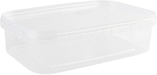 24 oz Rectangular Clear Food Storage Containers with Lids - Stackable, Tamper Proof, BPA Free, Recyclable, Space Saver, Airtight Container, Kitchen Storage, Meal Prep, Take Out, Deli Container (25) by EcoQuality