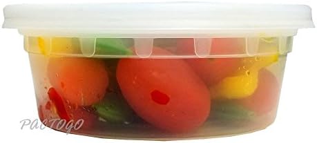 8 oz. Heavy Duty Round Deli Food Soup Plastic Container w/Lid 100% BPA Free (Pack of 12 Sets) - Image 5