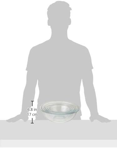 Pyrex Smart Essentials Mixing Bowl Set Including Locking Lids (Clear), 8 piece,5 quarts - Image 4