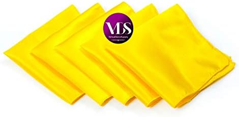 VDS - 200 Pieces | Satin Napkins 12 x 12 Inch Square | Kitchen & Dinner Table Napkins Cloths Handkerchief for Restaurant Bistro Wedding Christmas Birthday Party Dinner Decoration (Yellow) - Image 2