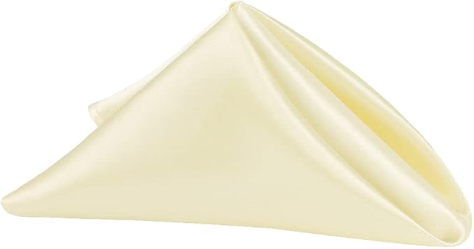 CVL 50 Pk, Satin Napkin 20"x20" Square Edge: Hemmed Material: 100% Polyester - Yellow by Unknown
