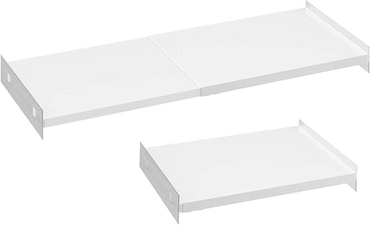 Adjustable Closet Shelves Divider,2 Pack of Expandable Metal Hanging Shelves,Separator for Closet Cabinet Wardrobe Cupboard Bedroom(White,15.8" D x 26"-38" W,2PCS) by SlimmKISS