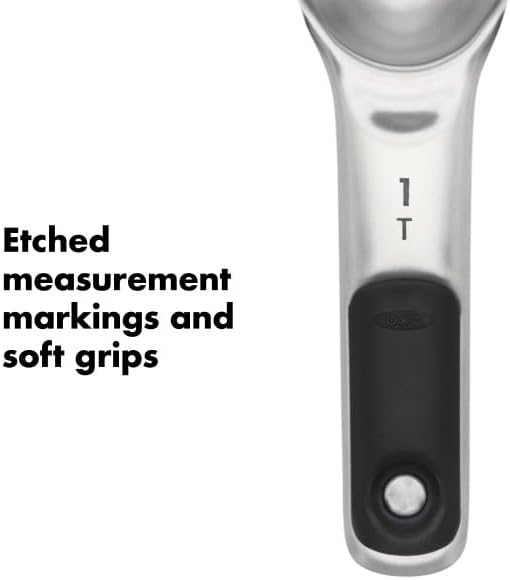 OXO Good Grips 4 Piece Stainless Steel Measuring Spoons with Magnetic Snaps - Image 6