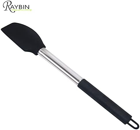 Silicone Kitchen Utensil Set, 8 pcs Kitchen Cooking Utensils Set, Heat Resistant Non-Stick Silicone Cookware with Stainless Steel Handle, Spatula Spoon Turner Tongs(Black) - Image 3