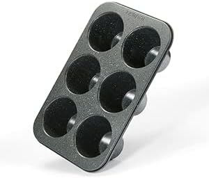 Monfish 2PCS Deep Jumbo Muffin Pan 6 Cup Carbon Steel Black Stone non Stick Coating Muffin Tin 3.5diax3 cup - Image 2