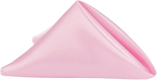 CVL 50 Pk, Satin Napkin 20"x20" Square Edge: Hemmed Material: 100% Polyester - Medium Pink by Unknown