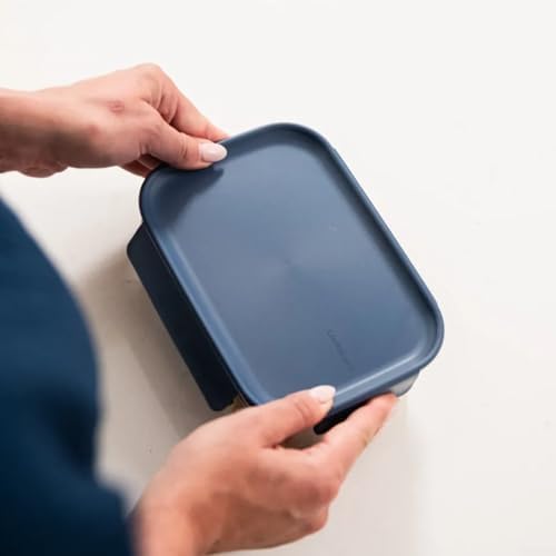 LocknLock Tritan Plastic Bisfree Modular Plus Food Storage Container Set, Lunch, Meal Prep, Stackable, BPA-Free, Leakproof, Freezer-Safe, 10 Pieces, 5 Boxes and 5 Lids, Navy, 910ml - Image 3