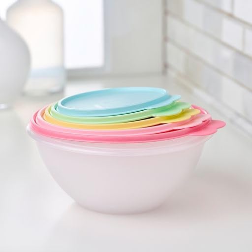 Tupperware Heritage Wonderlier 10 Piece Food Storage Bowl Set in Vintage Colors- Dishwasher Safe & BPA Free - (5 Containers + 5 Lids) - Image 6