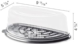Half Round Cake Container, Black 9 4/5" Base, Clear 4 5/7" Dome | 50 Sets, Elevates Presentation, Storage & Transport, Half Cakes - Image 4
