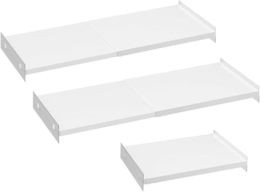 Adjustable Closet Shelves Organizer,3 Pack Expandable Racks for Wardrobe,Cabinet,Storage Tension Shelving for Pantry Cupboard Kitchen (White,W:11.8" D x 17"-31" W,3-PCS) by SlimmKISS