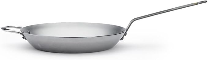 de Buyer MINERAL B Carbon Steel Fry Pan - 12.5” Diameter, 9” Cooking Surface - Ideal for Searing, Sauteing & Reheating - Naturally Non-Stick Finish - Made in France - Image 2