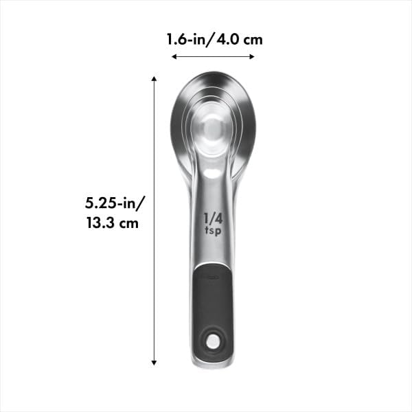 OXO Good Grips 4 Piece Stainless Steel Measuring Spoons with Magnetic Snaps - Image 7