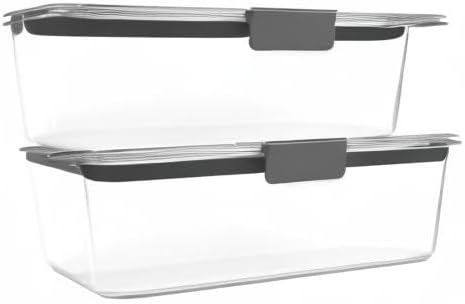 Rubbermaid Brilliance BPA-Free Food Storage Containers with Lids, Airtight Clear Set of 2 (9.6 Cup), Ideal for Lunch, Meal Prep, and Leftovers - Image 8
