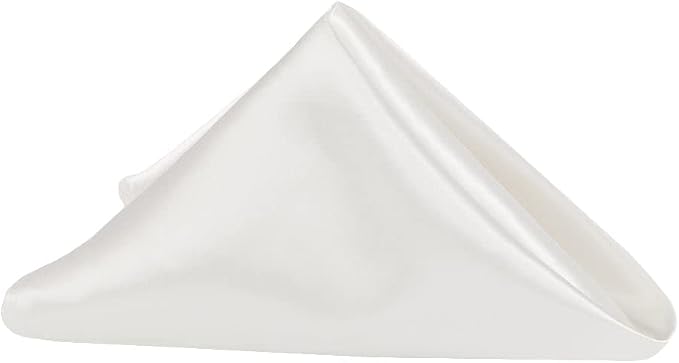 CVL 50 Pk, Satin Napkin 20"x20" Square Edge: Hemmed Material: 100% Polyester - Ivory by Unknown