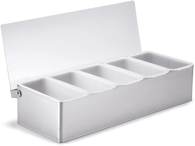 TableCraft Condiment Caddy, Pizza Topping Station, Stainless Steel Base - Image 2