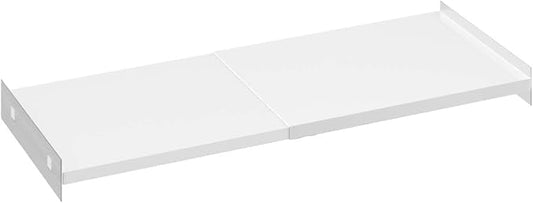 Expandable Closet Shelves, 1 Pack Adjustable Metal Closet Organizers and Storage Shelves for Wardrobe, Kitchen Pantry, Shoe Rack, (White,11.8" D x 26"-38" W,1PCS) by SlimmKISS