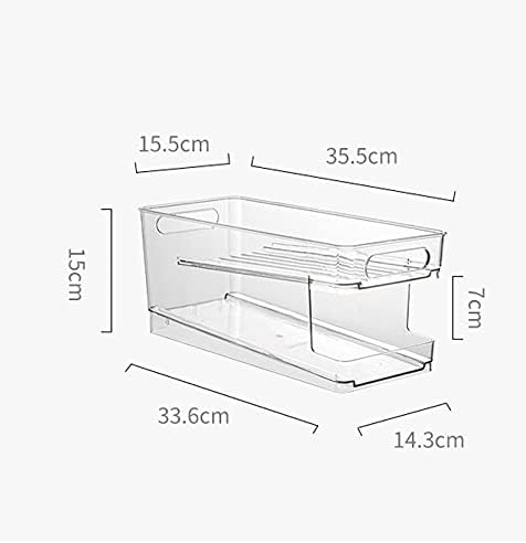 Double Layer Pop Soda Can Organizer Bins,Stackable Dispenser Storage Holder Rack,for Fridge, Freezer, Kitchen, Countertops, Cabinets - Clear Plastic Canned Food Pantry Storage Rack - Image 3
