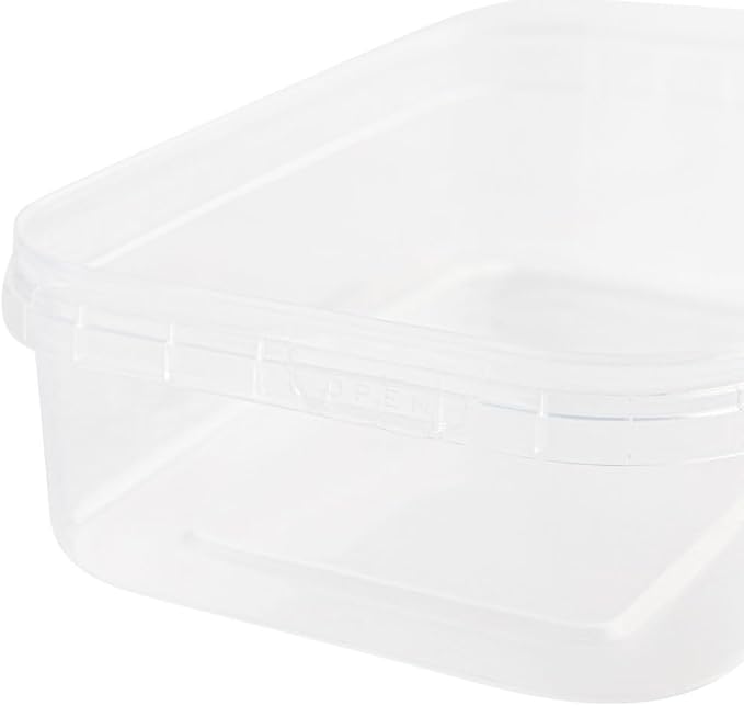 24 oz Rectangular Clear Food Storage Containers with Lids - Stackable, Tamper Proof, BPA Free, Recyclable, Space Saver, Airtight Container, Kitchen Storage, Meal Prep, Take Out, Deli Container (5) - Image 2