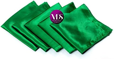VDS - 150 Pieces | Satin Napkins 12 x 12 Inch Square | Kitchen & Dinner Table Napkins Cloths Handkerchief for Restaurant Bistro Wedding Christmas Birthday Party Dinner Decoration (Green) - Image 2
