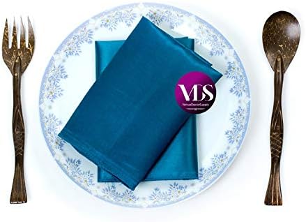 VDS - 150 Pieces | Satin Napkins 12 x 12 Inch Square | Kitchen & Dinner Table Napkins Cloths Handkerchief for Restaurant Bistro Wedding Christmas Birthday Party Dinner Decoration (Dark Teal) - Image 4