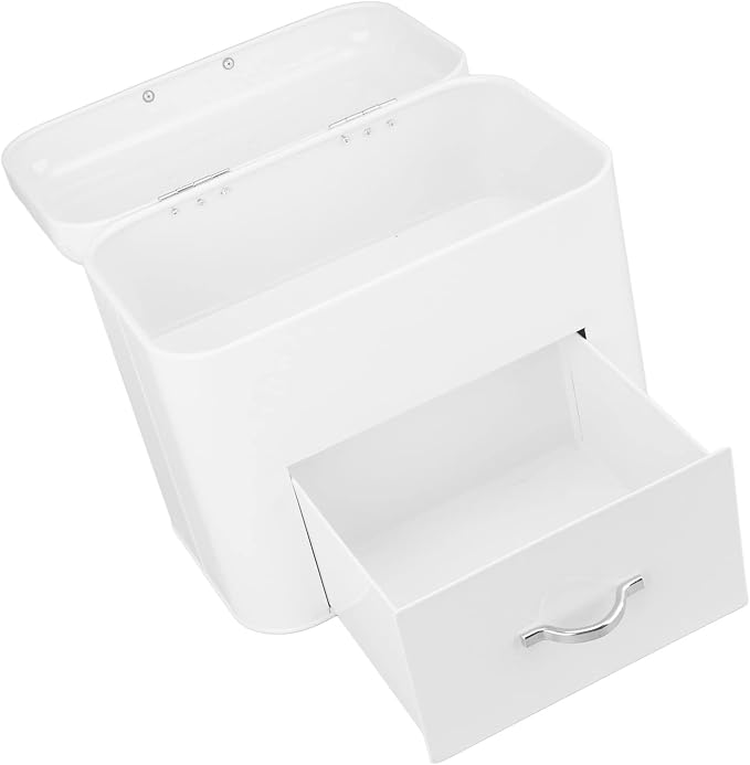 Asixxsix 2 Layer Metal Bread Box for Kitchen Countertop, Large Bread Container Bread Storage Container Metal Food Storage Bread Keeper Counter Organizer, Farmhouse Kitchen Decor (Milky White) - Image 9