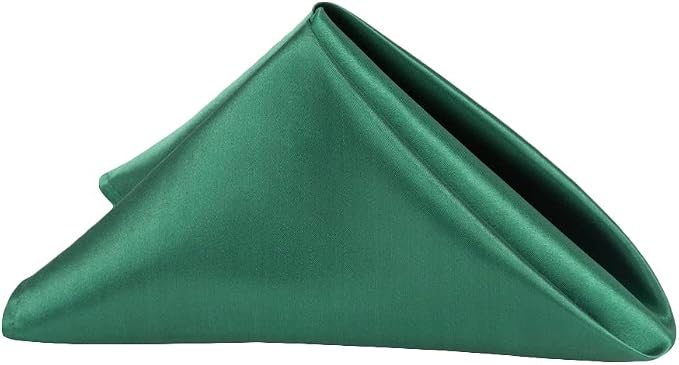 CVL 50 Pk, Satin Napkin 20"x20" Square Edge: Hemmed Material: 100% Polyester - Emerald Green by Unknown