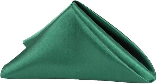 CVL 50 Pk, Satin Napkin 20"x20" Square Edge: Hemmed Material: 100% Polyester - Emerald Green by Unknown