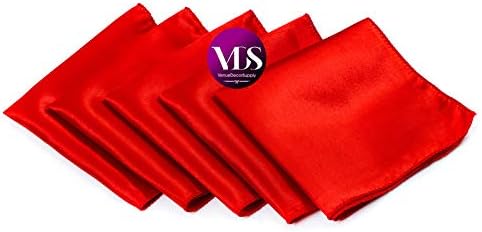 VDS - 100 Pieces | Satin Napkins 12 x 12 Inch Square | Kitchen & Dinner Table Napkins Cloths Handkerchief for Restaurant Bistro Wedding Christmas Birthday Party Dinner Decoration (Red) - Image 2